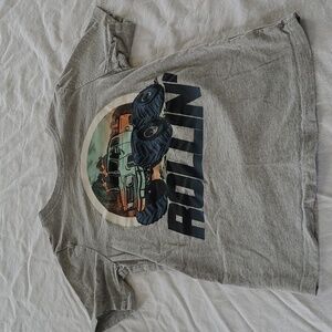 💥5/$25 Oshkosh B'gosh Boys Size 6 Gray Short Sleeve Shirt Top